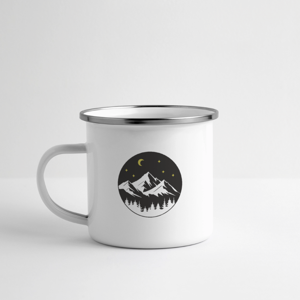 Emaille-Tasse - Mountain - Weiß